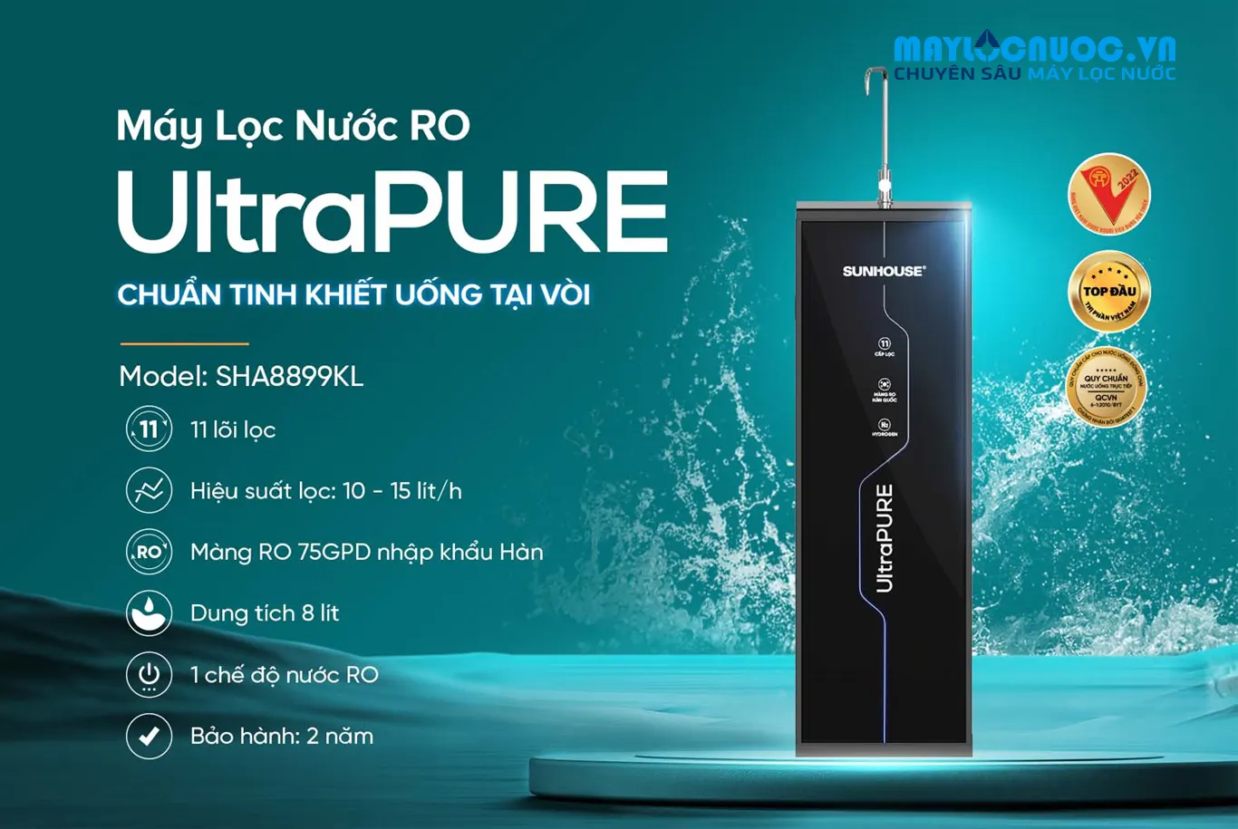 MÁY LỌC NƯỚC RO UltraPURE SUNHOUSE SHA8899KL- 11 LÕI